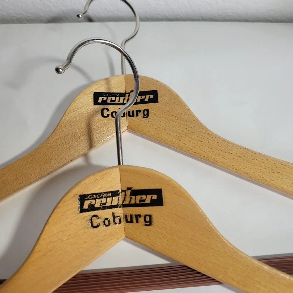 Vintage Joachim Reuther Coburg 2 Wooden Hangers MCM made in Germany Art Deco